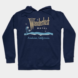 Wanderlust Motel, Anaheim CA  --- Vintage Style Faded Design Hoodie